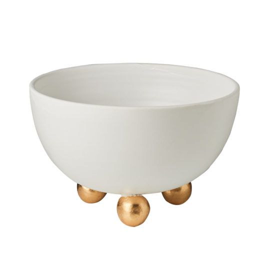 Gold and White Footed Bowl